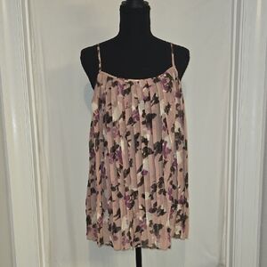 Fire Los Angeles Pink and Brown Pleated Blouse